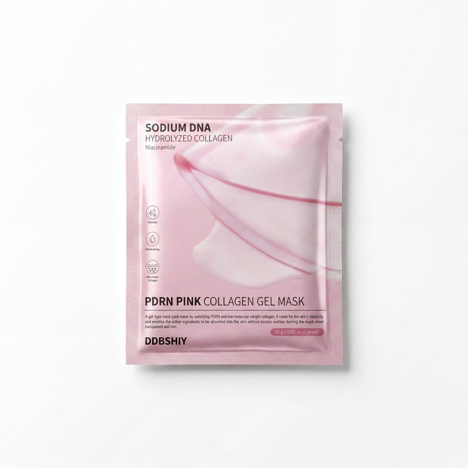 PDRN Pink Collagen Hydrogel Mask single sachet, PDRN collagen gel mask for mature skin